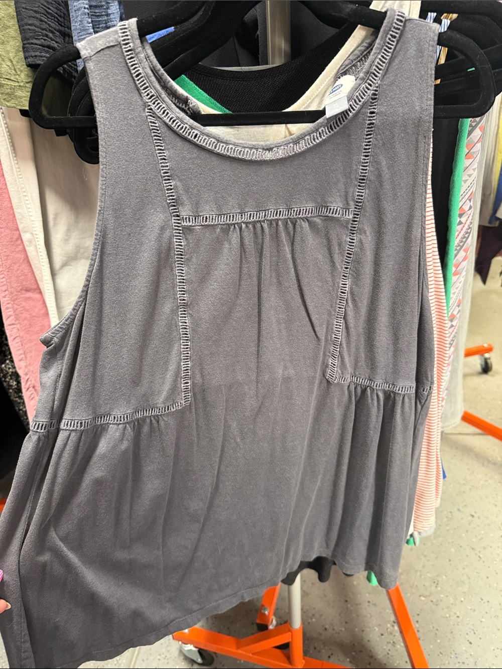 Old Navy Gray Sleeveless Peplum Tank Top